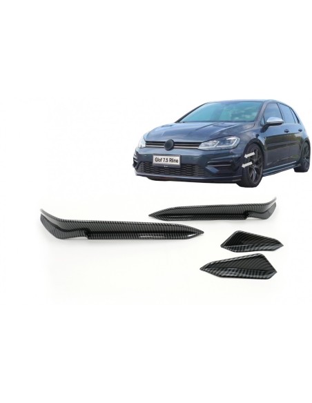 Paraurti anteriore alette laterali per VW Golf 7.5 5GHatchback (17-) Carbon Look