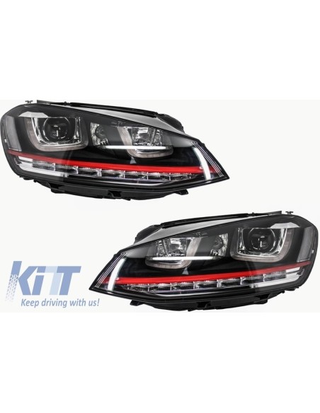Kit completo per VW Golf 7 VII 13-16 GTI Look w/ Griglia anteriore e fari LED DRL