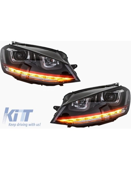 Kit completo per VW Golf 7 VII 13-16 GTI Look w/ Griglia anteriore e fari LED DRL