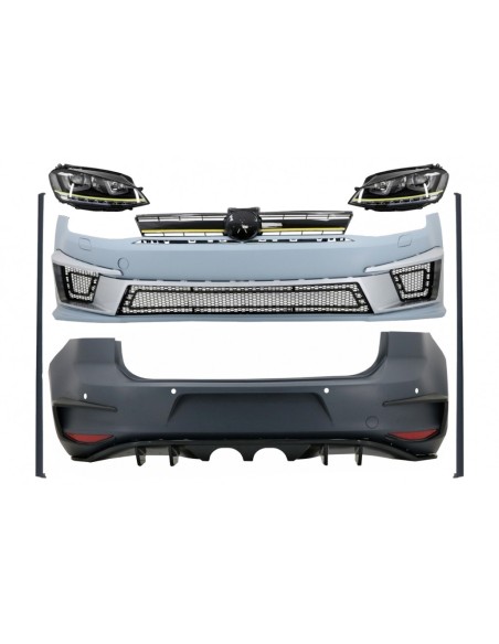 Kit completo per VW Golf 7 VII R400 Look w/ fari 3D LED DRL giallo FLOWING luci di svolta sequenziale