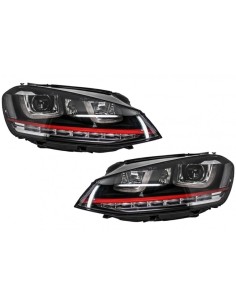 Paraurti anteriore per VW Golf VII Golf 7 (13-17) GTI Look w/ Fari 3D LED DLR RED FlowingTurn Light 2