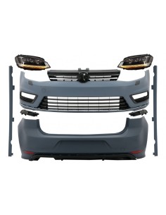 Kit completo per VW Golf 7 VII 12-17 R-line Look w/ Fari 3D LED DRL luci di svolta Argento
