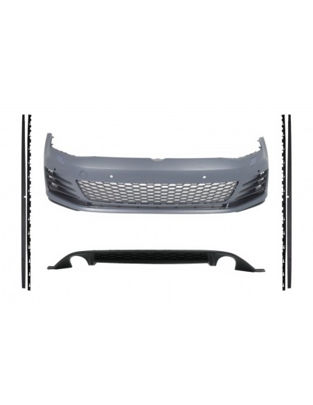 Kit per VW Golf 7 VII (13-16) Gonne laterali GTI Look w/ Diffusore posteriore
