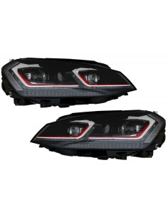 Paraurti anteriore w/ Griglia centrale e fari a LED Luci di svolta dinamiche sequenziali per VW Golf VII 7 5G (13-17) GTI Look 2