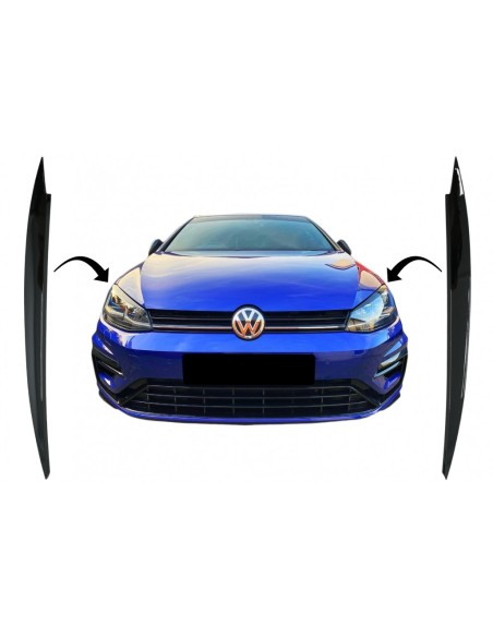 Fari Sopracciglia per VW Golf VII 7 5G (13-17) Piano Nero