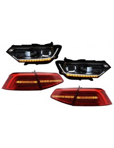 Fari a LED completi w/ LED luci posteriori per VW Passat B8 3G (14-19) Matrixline w/ sequenziale luci di svolta dinamica