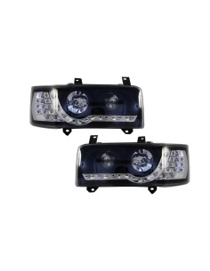 Fari LED DRL per VW T4 Transporter 1990-03 Nero