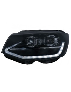 LED DRL TUBE LIGHT Fari per VW Transporter T6 (15-) nero dinamico segnale di svolta sequenziale 2